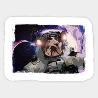 astrodog bulldog Sticker